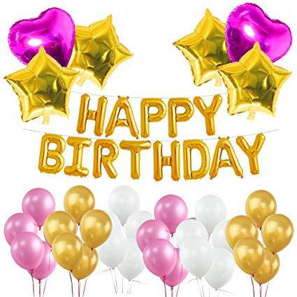 

Набор шаров на день рождения, "HAPPY BIRTHDAY" 027