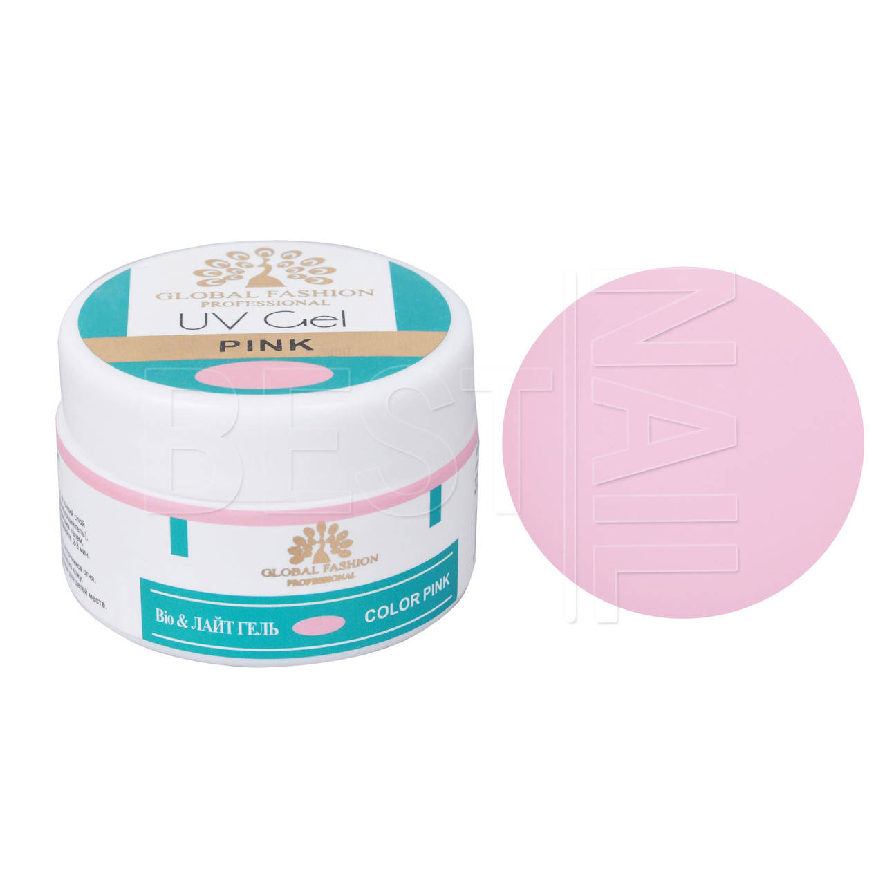 

Гель камуфлирующий Global Fashion UV gel 15 грамм (Pink), Розовый