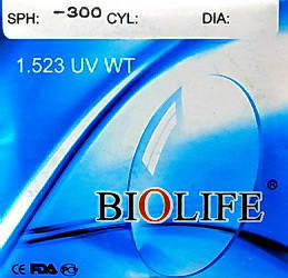 

Линза минеральная BIOLIFE 1.52 диаметр 70мм