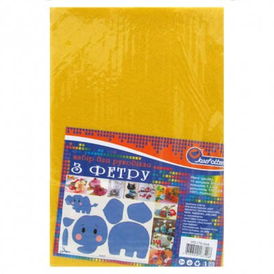 

Фетр "JO" " SOFT" А4 "Жовтий" 170гр, 1,2мм, (10арк/уп)