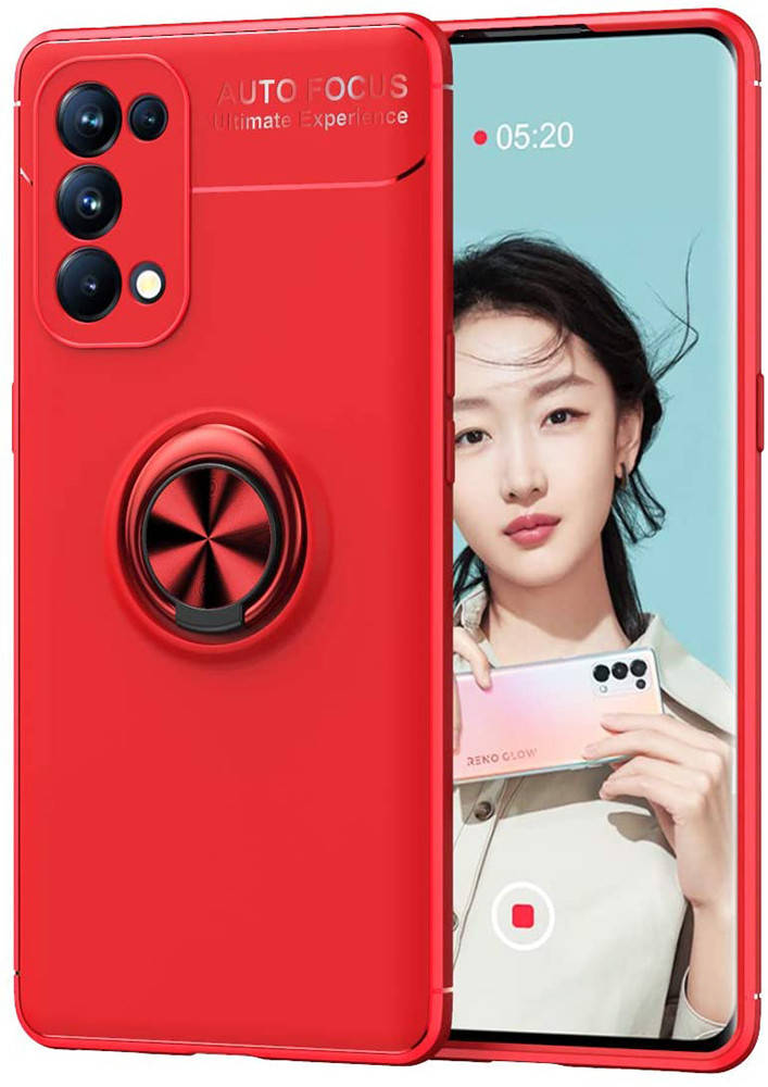 

Чехол с кольцом OPPO A74 Autofocus Красный