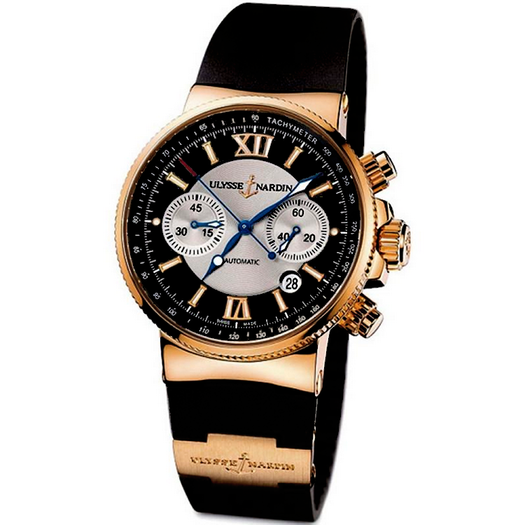 

Часы Ulysse Nardin Maxi Marine Chronometer Gold Blue механика Улис Нардин Мужские наручные часы