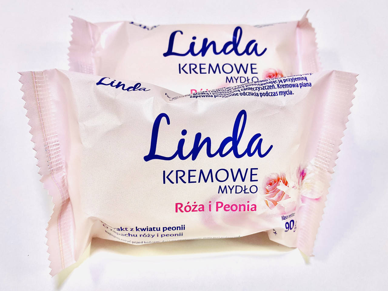 

Мыло туалетное кремовое Linda с экстрактом розы и пиона, 90 г
