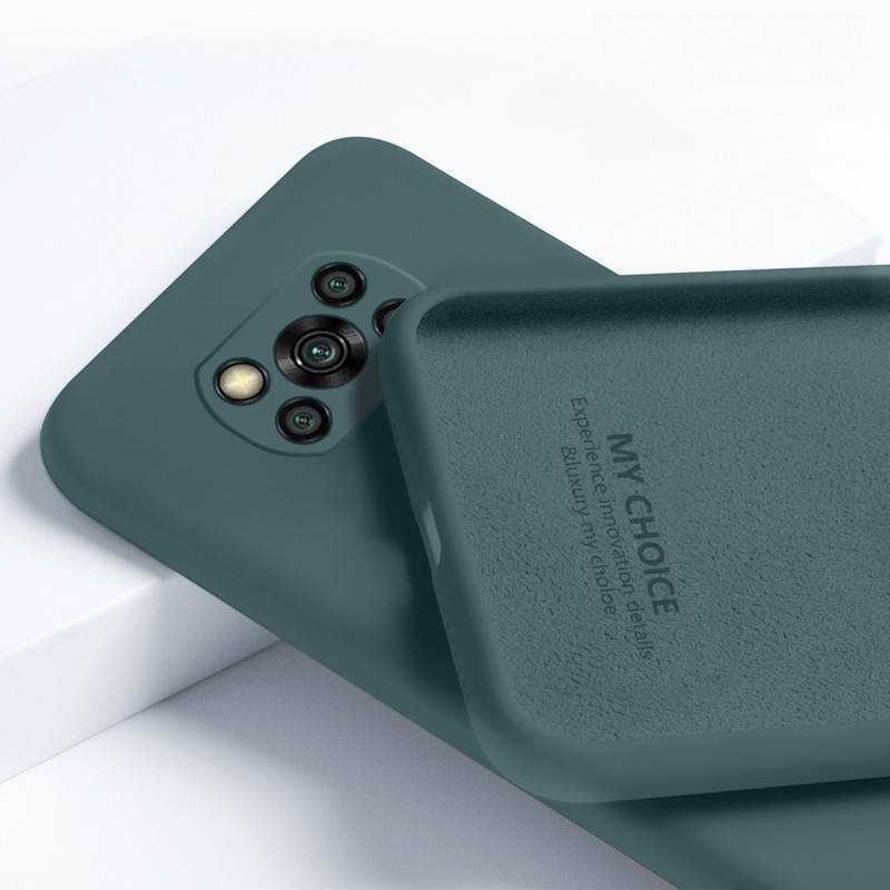 

Силиконовый чехол для Xiaomi Poco X3 NFC Темно-зеленый микрофибра soft touch