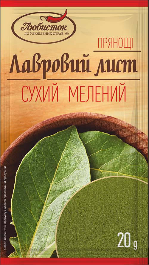 

Лавровий лист мелений "Любисток" 20г (1*10/50)