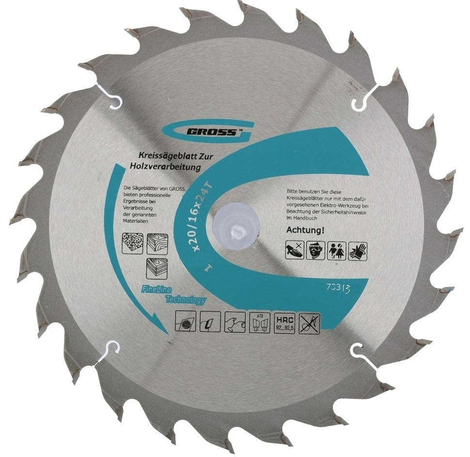 

Пильный диск по дереву 185 x 20/16 x 24Т GROSS 73313