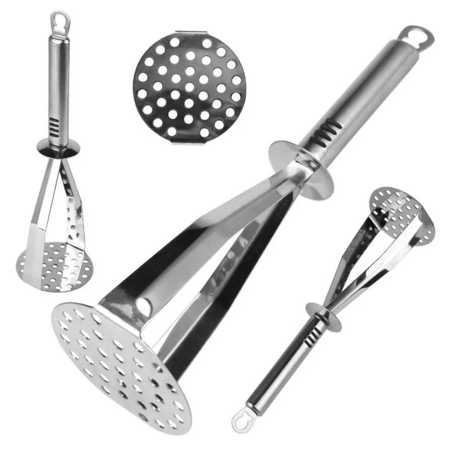 

Толкушка металлическая с ручкой, картофелемялка, длина 27см