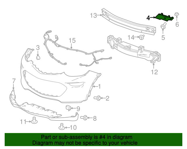 

Направляющая переднего бампера GM 42696892 Chevrolet Bolt EV 2017-2020