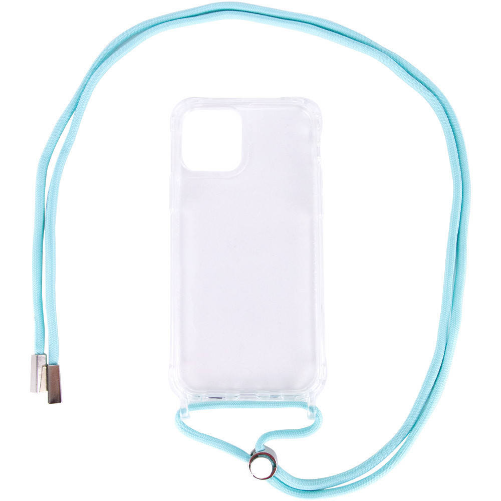 

Чехол TPU Crossbody Transparent для Apple iPhone 12 Pro / 12 (6.1"), Бирюзовый