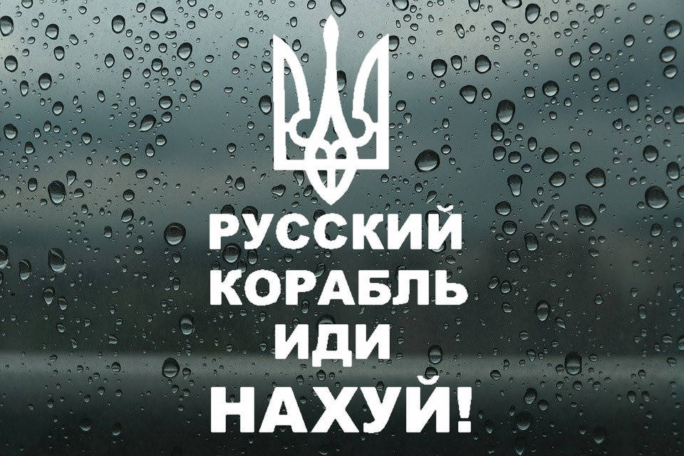 

Виниловая наклейка " Русский военный корабль иди..." 30х20 см