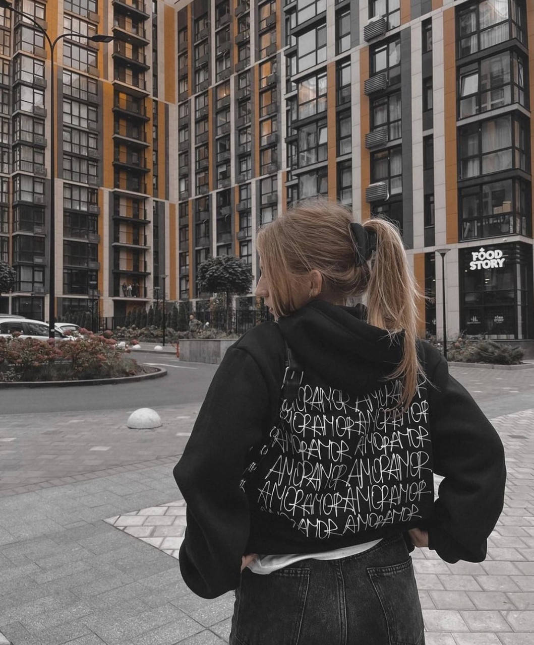 

Толстовка \ худи унисекс с принтом - AMORE., Черный