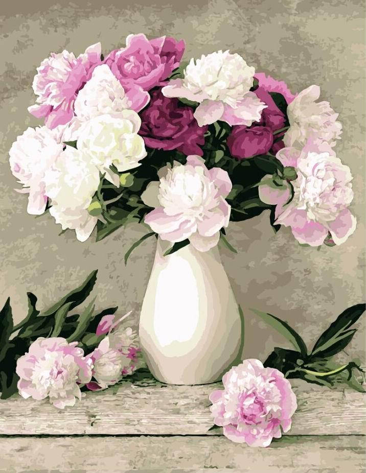 

Картины по номерам - Нежные пионы BS069 Брашми