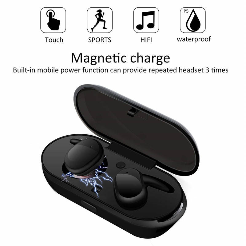 

Наушники Bluetooth 5.0 черные беспроводные Y30 TWS блютуз, Черный