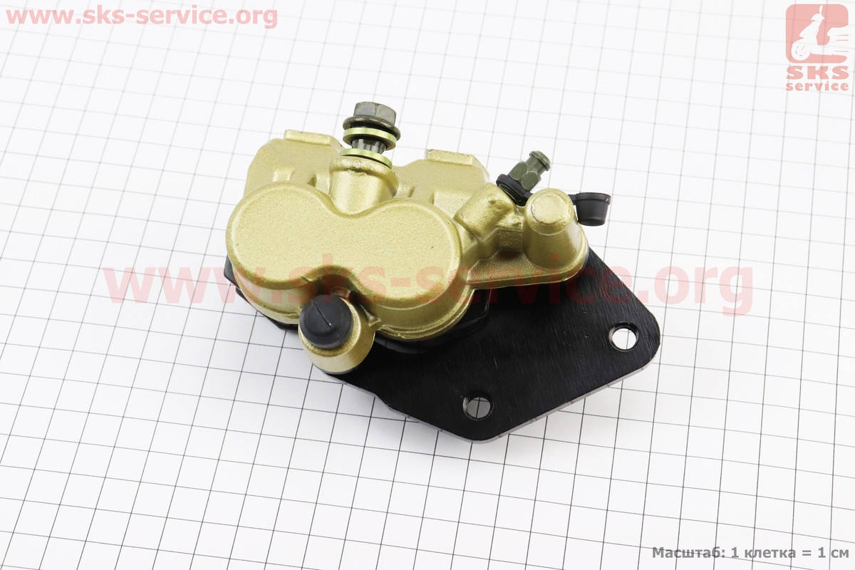 

Тормозной суппорт задней системы (двухпоршневой)+колодки ТИП №2, золотистый