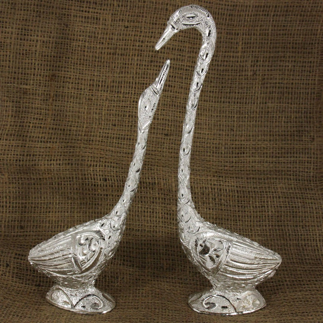 

Лебеди пара статуэтка силумин высота 25 см - свадебный подарок, статуэтка фен-шуй, пара лебедей