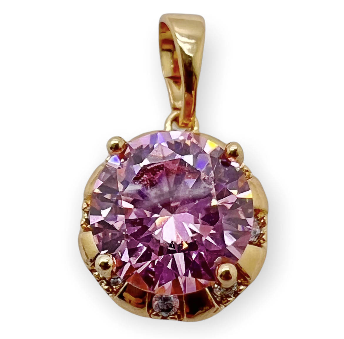 

Кулон с розовым камнем xp. 18k