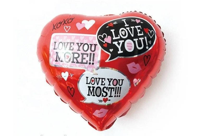 

Фольгированное сердце с рисунком 18"(45см) "Я тебя люблю", Китай