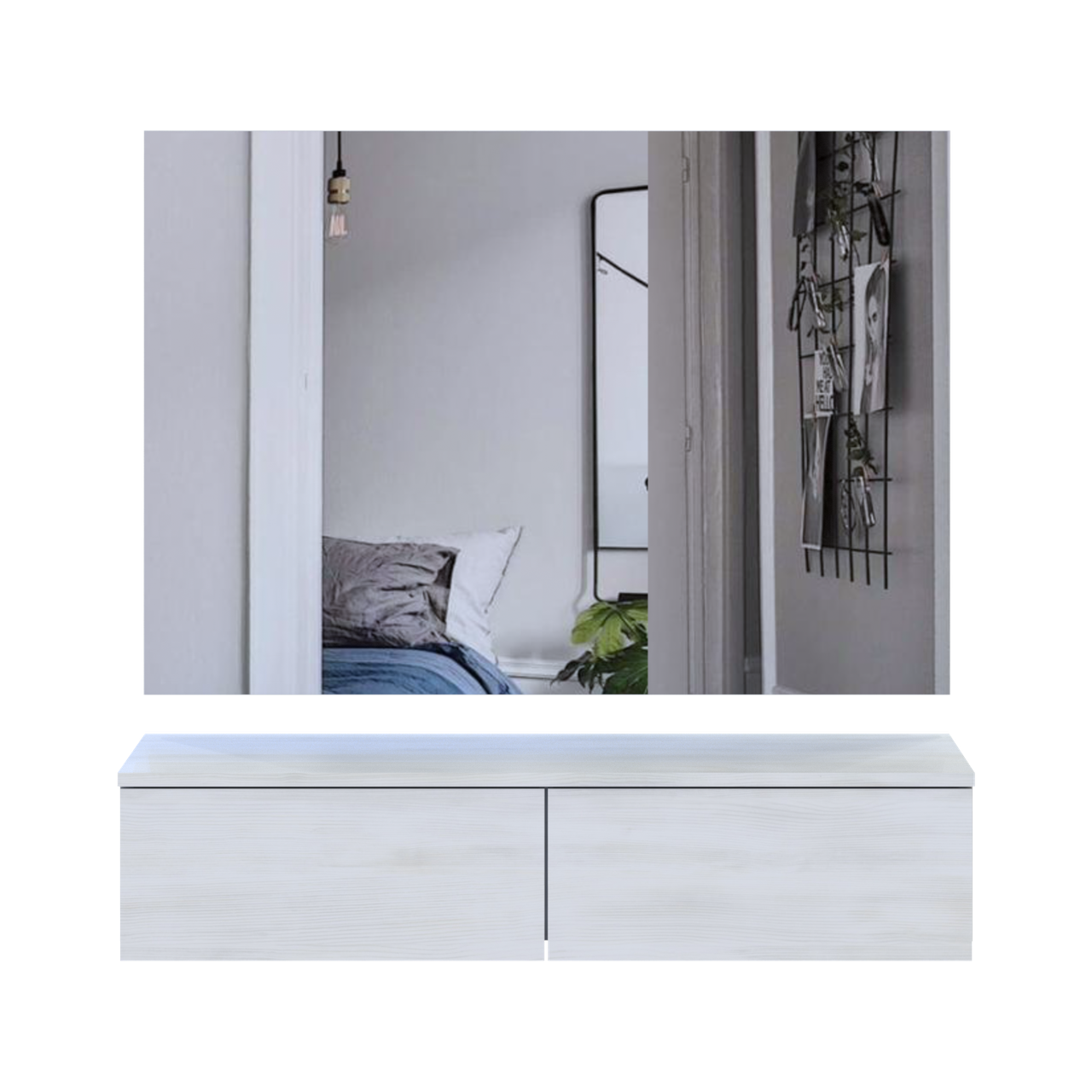 Комплект меблів Doros Левія + дзеркало Біле дерево 100х32х100 (42005240) 5