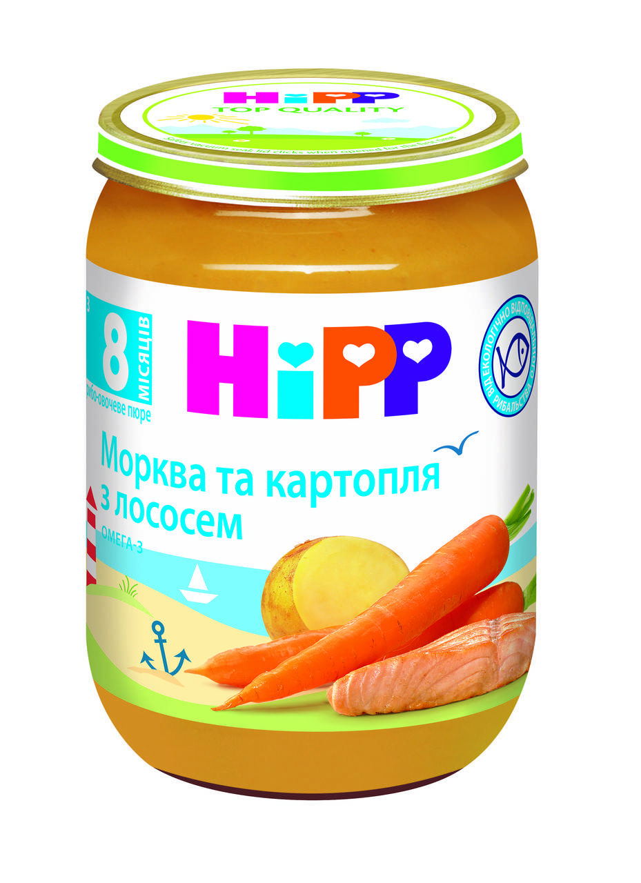

Пюре Лосось в морковно-картофельном пюре Hipp, 190г