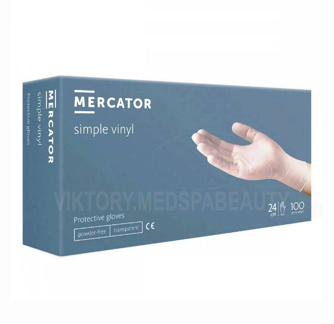 

Перчатки виниловые без пудры ТМ "Mercator Medical" Sample Vinyl, размер , 100 шт, Прозрачный
