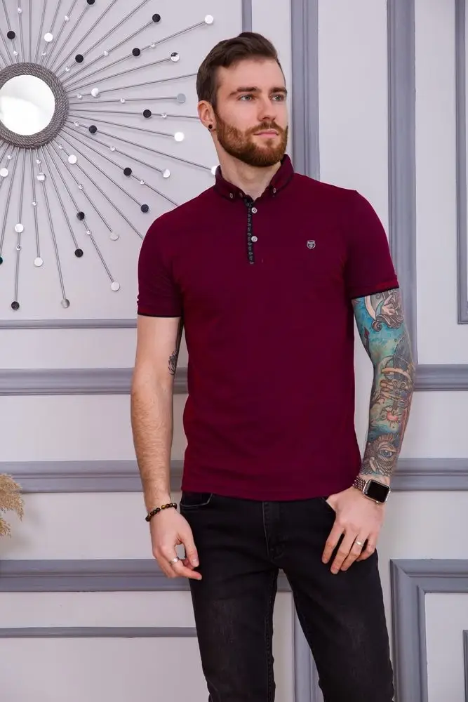 

Поло мужское цвет бордовый размеры S FG_06813