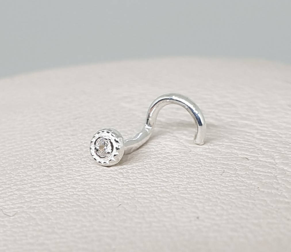 

Пирсинг в нос серебряный с кубическим цирконием "Каст d=2,0 mm" 0,2 г