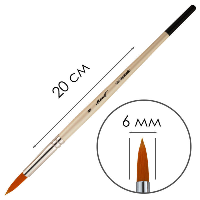 

Кисть синтетика кругла Monet Uni R8 (MR8)