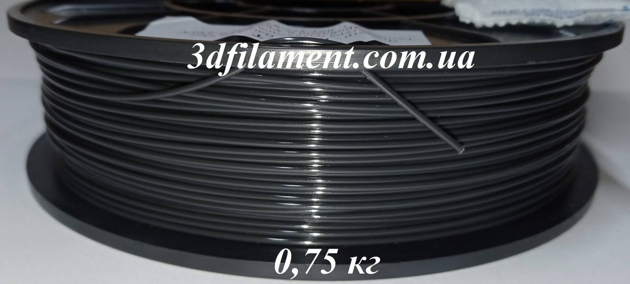 

Пластик PetG (Copet) Темно сірий 1,75mm 0,75кг