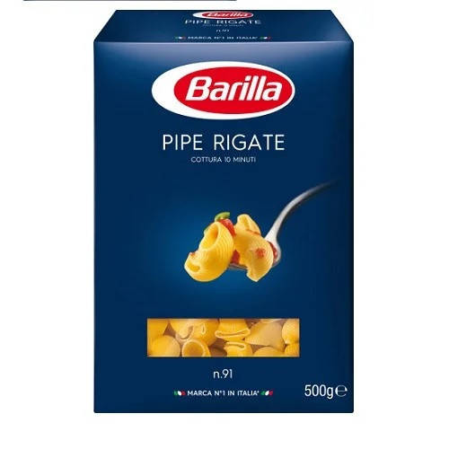 

Макароны Barilla Pipe Rigate n.91 большие макароны 500 г Италия