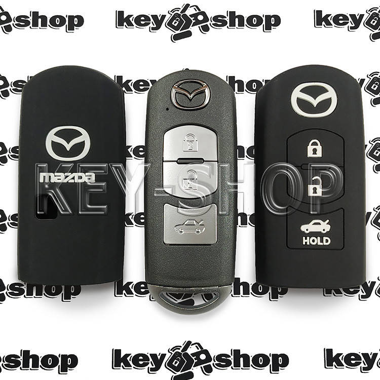 

Чехол (черный, силиконовый) для смарт ключа Mazda (Мазда) 3 кнопки