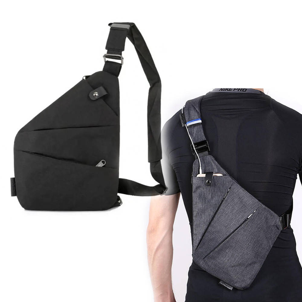

Мужская сумка через плечо Cross Body 30х22х15 Сумка мессенджер Черная, Темно-серый