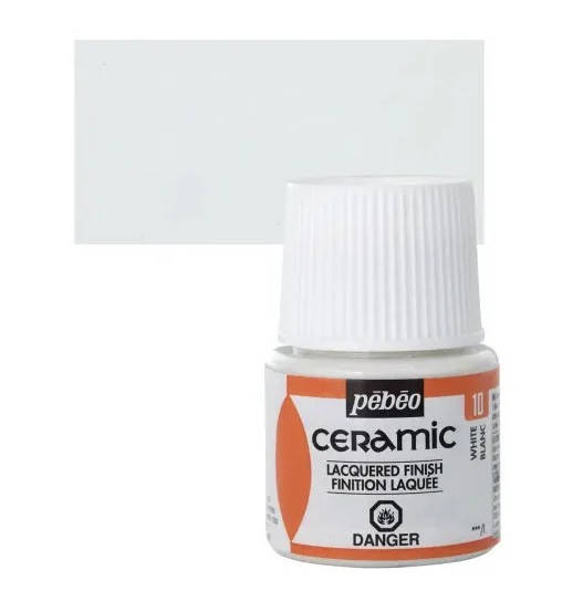 

Краска по стеклу и металлу на основе растворителя, БЕЛЫЙ, 45 мл, Pebeo CERAMIC