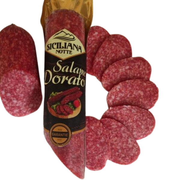 

Клбаса cалями ТМ "Siciliana Notte" Salame Dorato 350г.