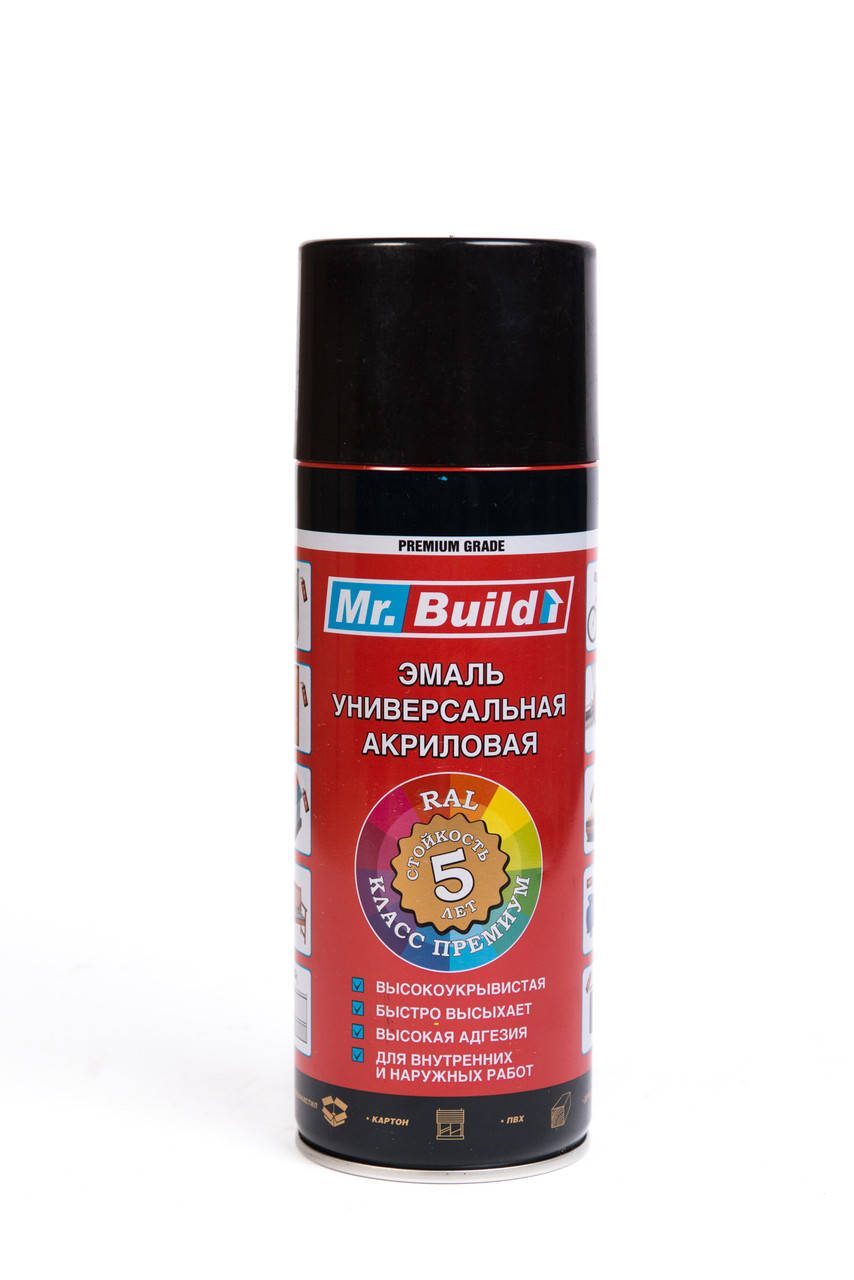 

Краска аэрозольная Mr.Build №02 черный Ral 9005,400 мл (12шт/уп)