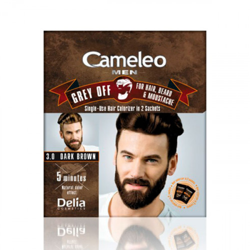 

GREY OFF Краска для мужчин для волос, бороды, усов тон 3.0 темно-коричневый - 2х15 мл