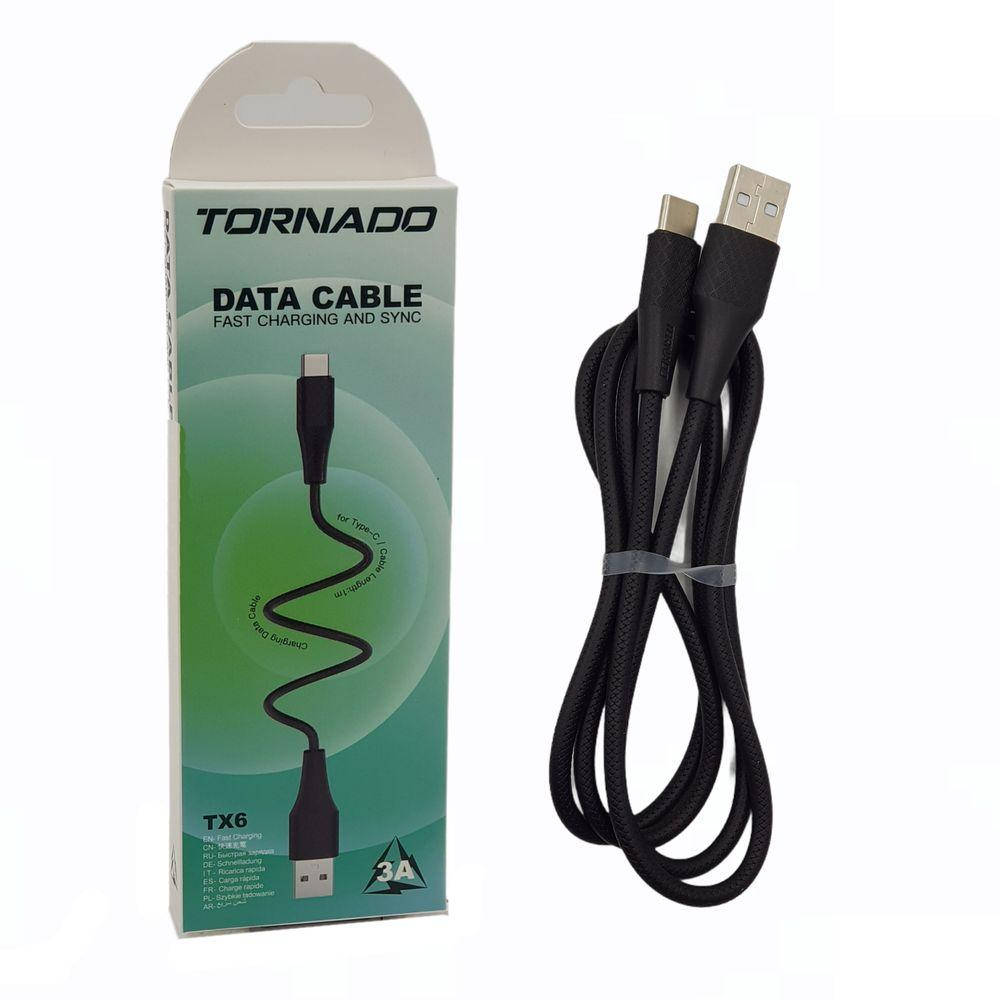 

Кабель USB-Type-C TORNADO TX6 черный
