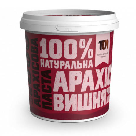

Натуральная арахисовая паста TOM (500 г) з чорним шоколадом та вишнею