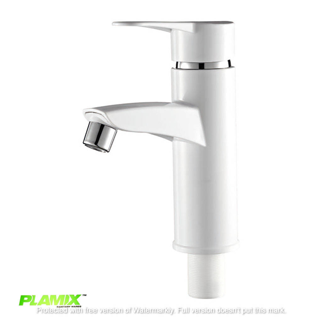 

Пластиковый смеситель для умывальника PLAMIX Sergio-001 White (без подводки), Белый