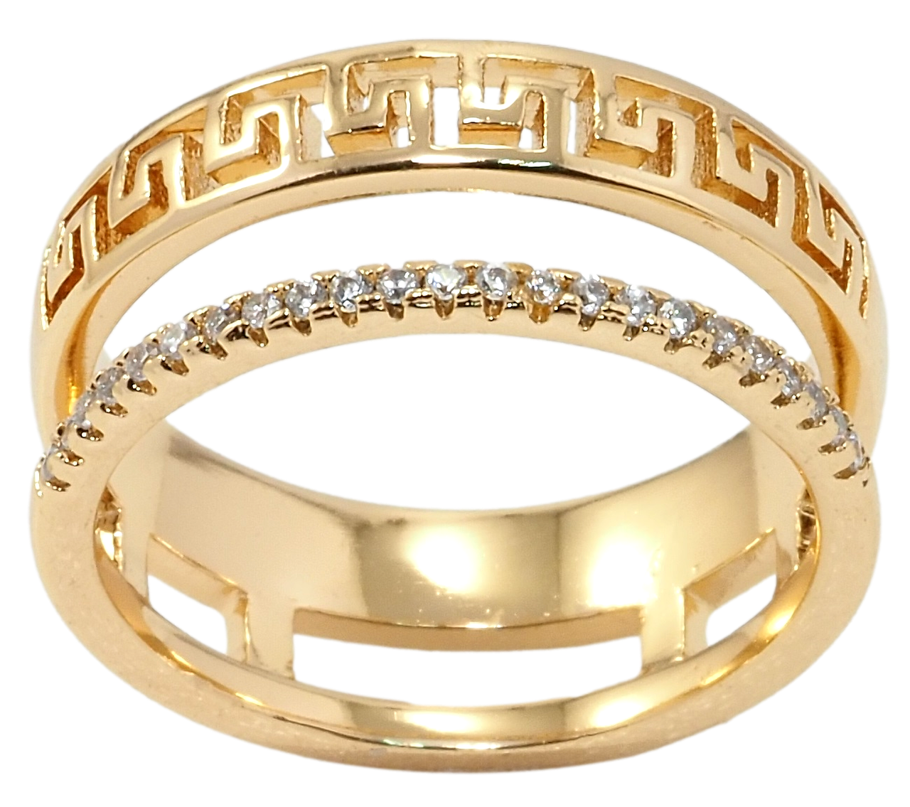 

Кольцо Xuping Позолота 18K "Греческий орнамент с дорожкой циркония" р.17