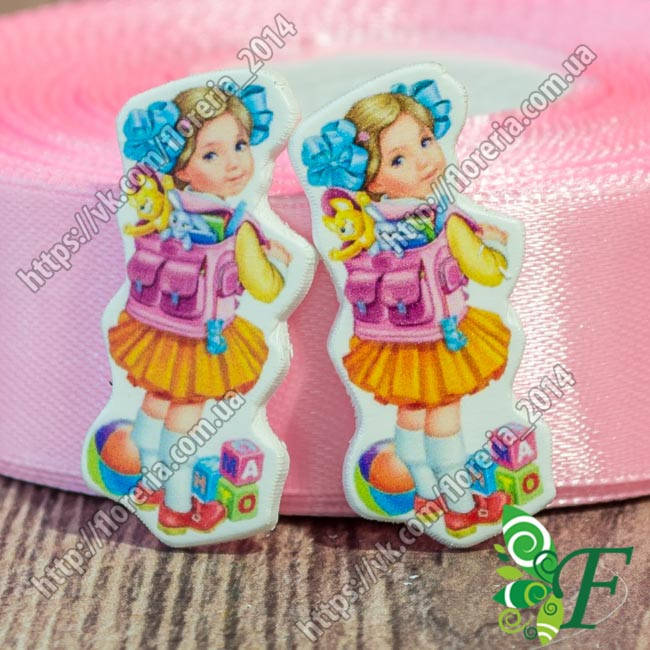 

Кабошон Серединка Школьница с ранцем Сб-57, Разные цвета