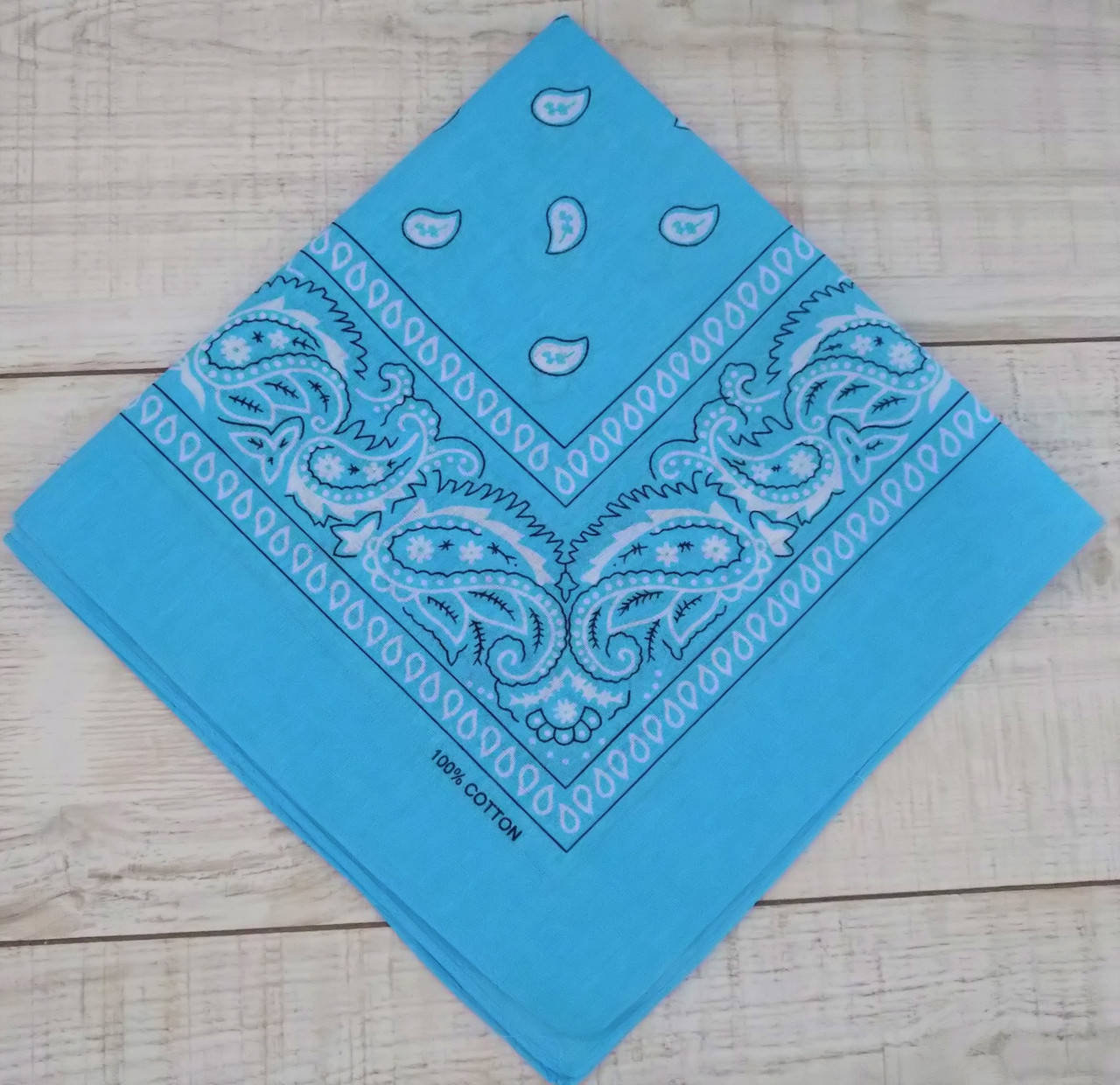 

Бандана котонова блакитна, Голубой