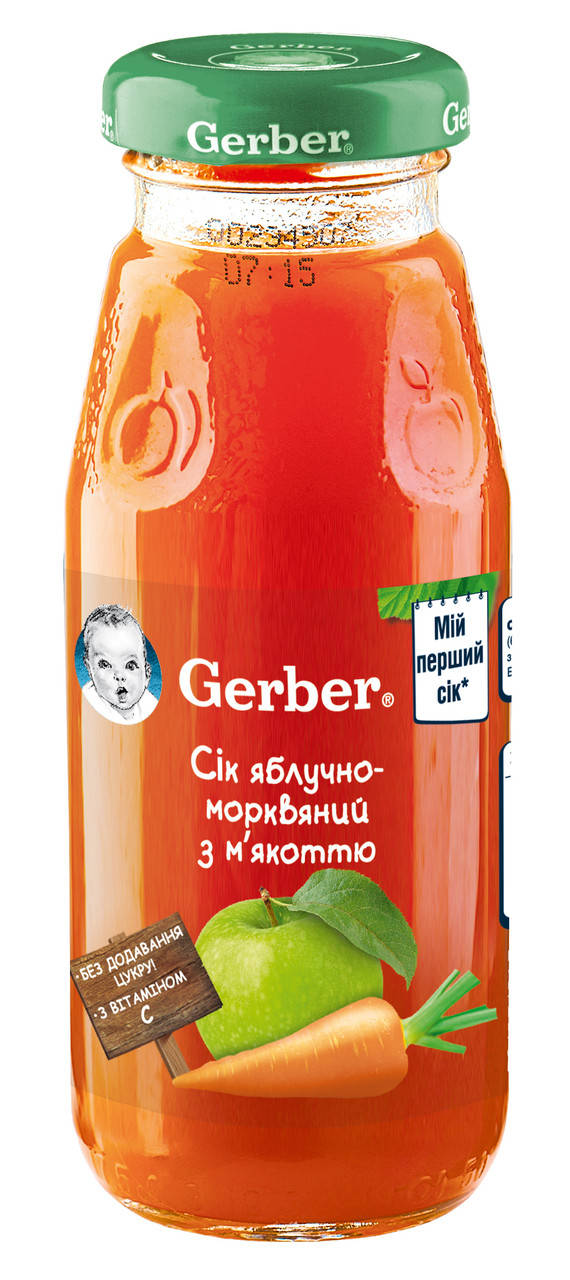 

Сок GERBER "Яблочно-морковный с мякоттю", 175мл