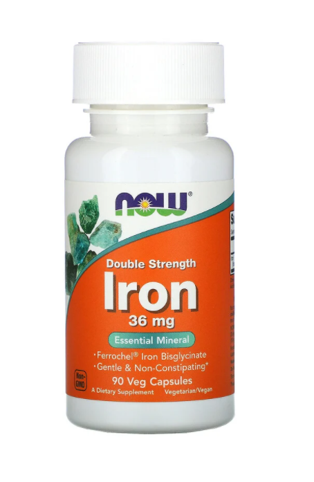 

Железо, Iron, Now Foods, 36 мг, 90 капсул (NOW-01444)