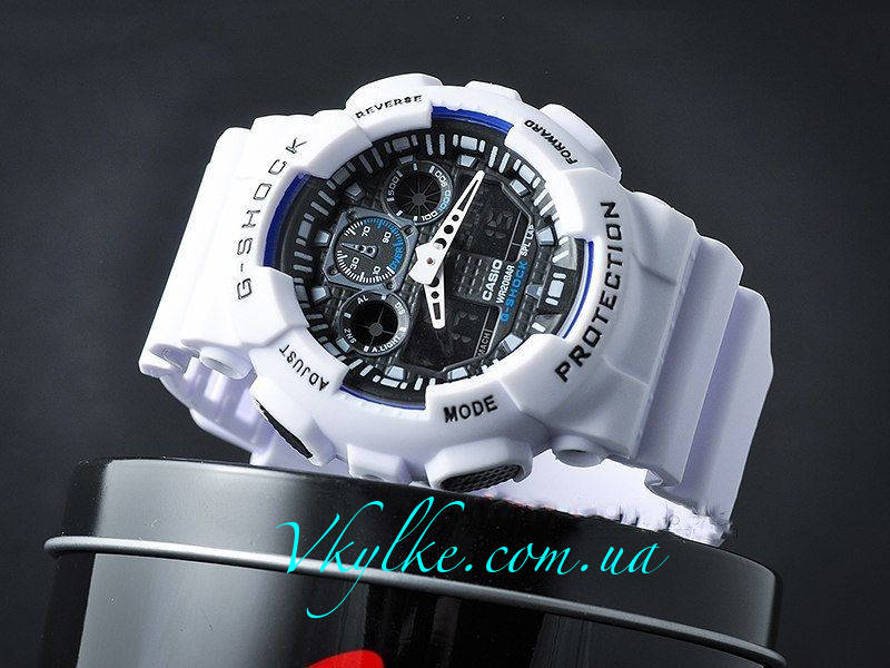 

Спортивные часы Casio G-Shock GA-100 белые с черным