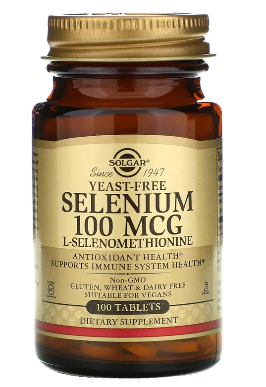 

Минералы Solgar Селен без дрожжей Selenium 100 мкг 100 таблеток