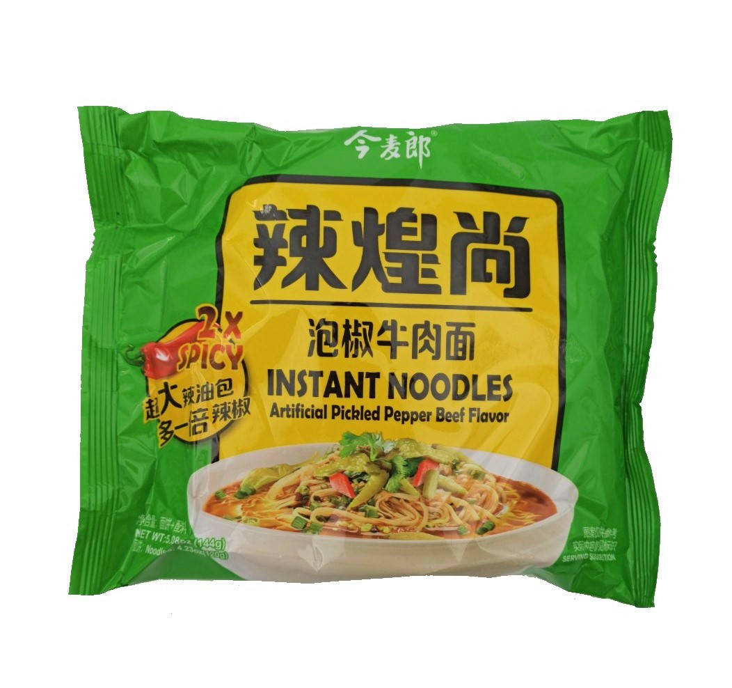 

Лапша быстрого приготовления Рамен с острой говядиной и маринованным перцем JINMAILANG 144 г