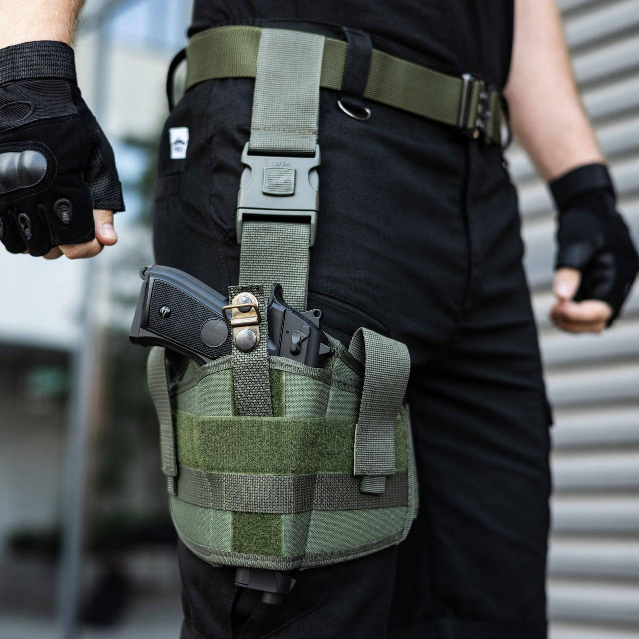 

Тактическая кобура на ногу для ПМ хаки