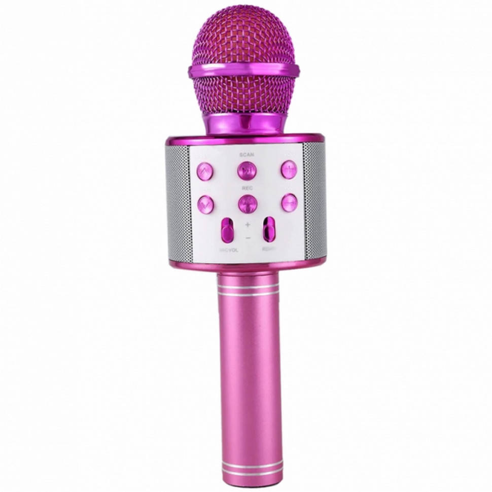 

Караоке микрофон с колонкой WS-858 беспроводной (WS-858(Pink))