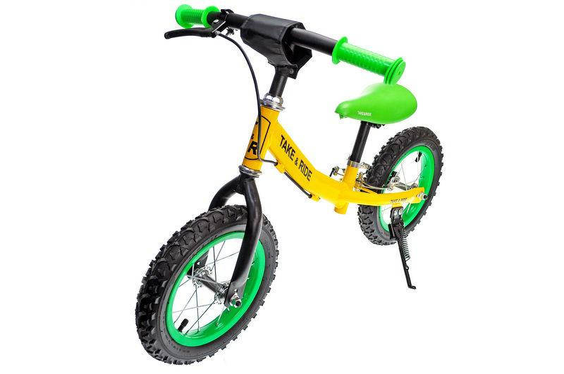 

Велобег Take&Ride RB-40 Pro с тормозами и лапкой, желто-салатовый