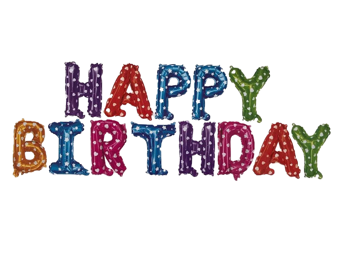

Шары фольгированные буквы "Happy Birthday" Разноцветные, Разные цвета